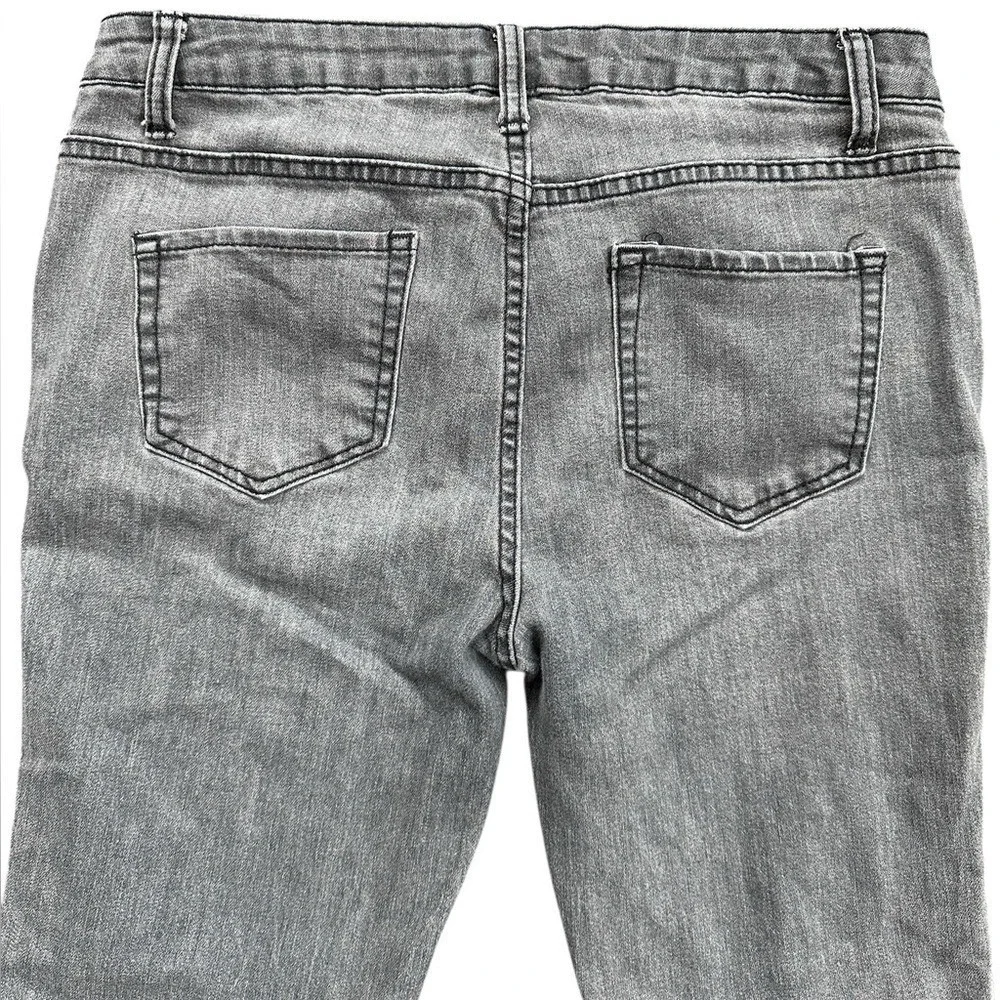 Easel Pearl Embellished Distressed Skinny Jeans Women‎ L Gray Excellent EB4540